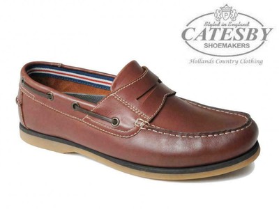 men's marina leather deck shoes